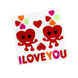 Stickers de Gel para Ventana, Corazones "I Love You"