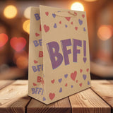 Bolsa de Papel Kraft para Regalo, Decorada con BFF