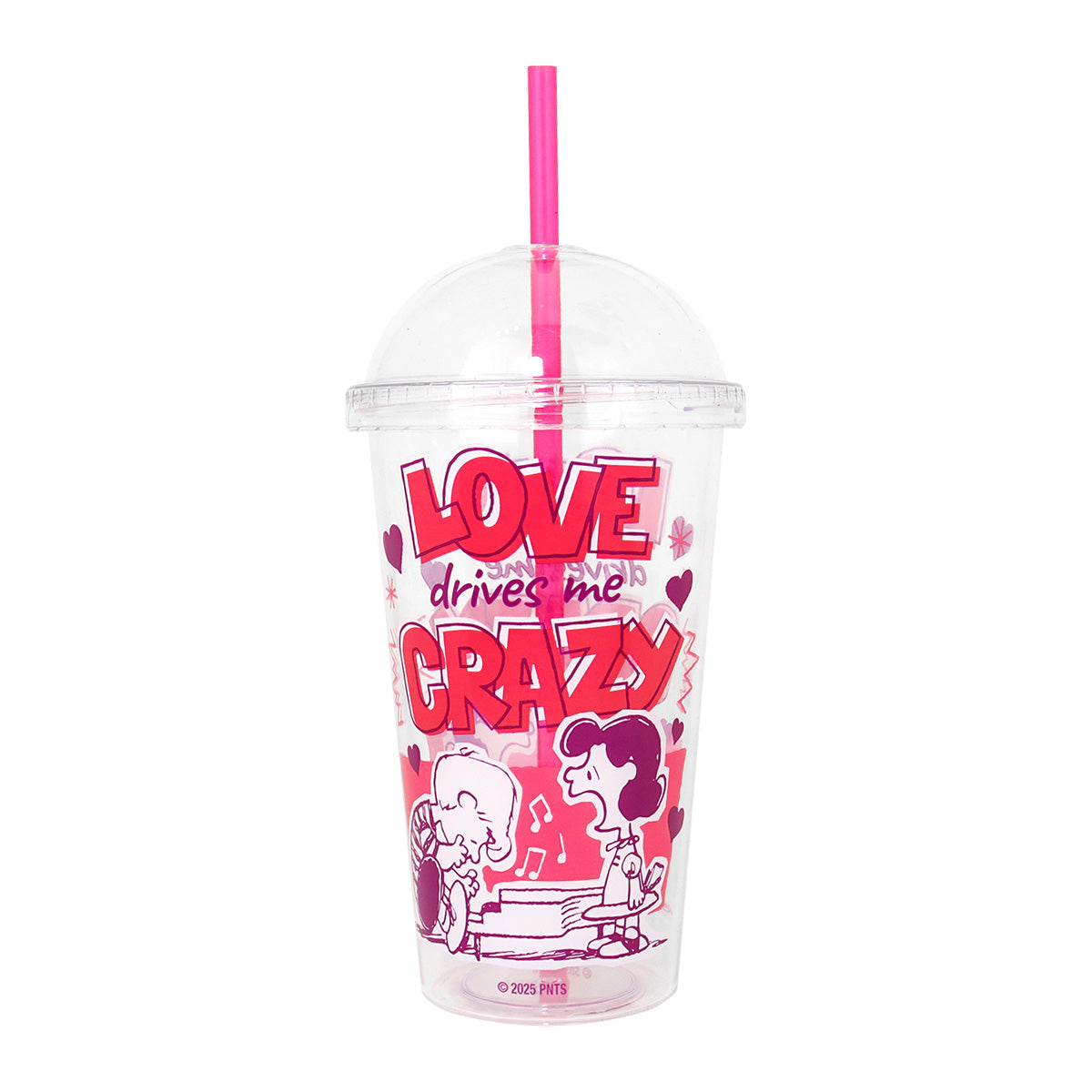 Vaso "Love Crazy" Peanuts de Plástico con Tapa