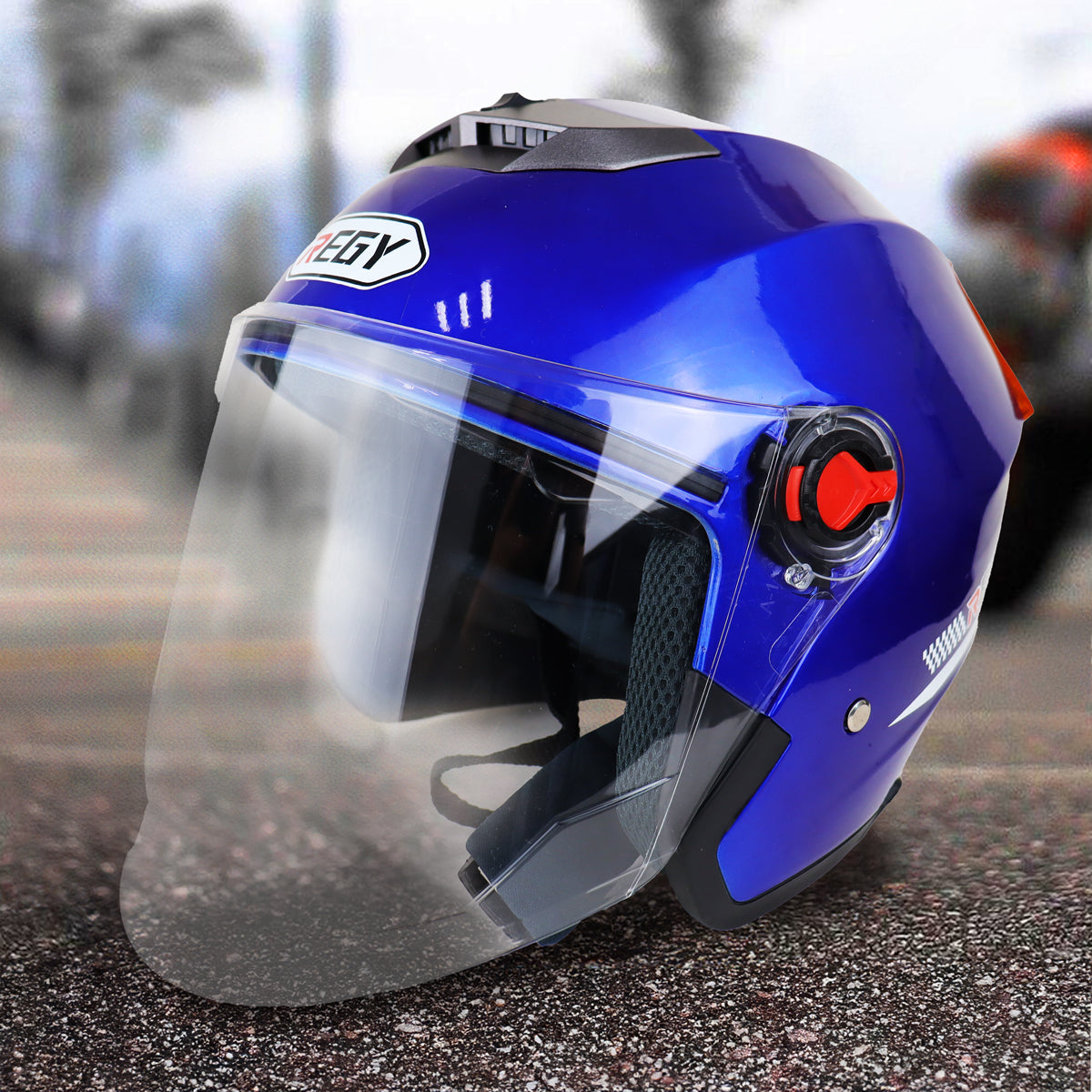 Casco para Motocicleta, color Azul Rey