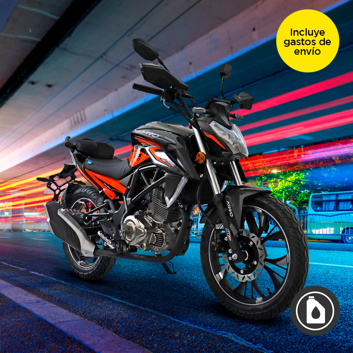 Motocicleta Kiwo KY 200 2025, Color Negro