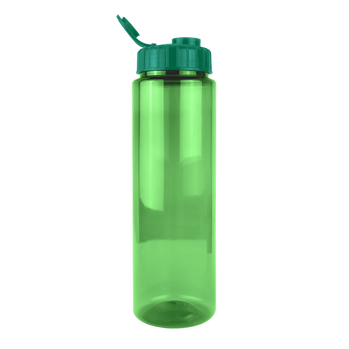 Botella de Agua de Plástico, Color Verde, 26x7 cm