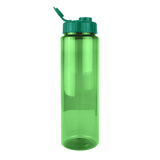 Botella de Agua de Plástico, Color Verde, 26x7 cm