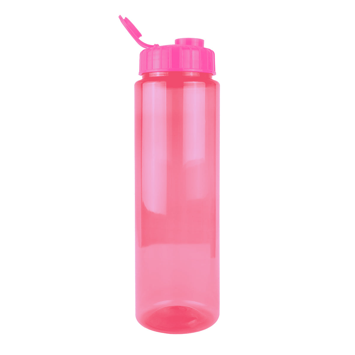 Botella de Agua de Plástico, Color Rosa, 26x7 cm