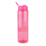 Botella de Agua de Plástico, Color Rosa, 26x7 cm