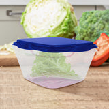 Contenedor Transparente, Tapa Color Azul, 500 ml