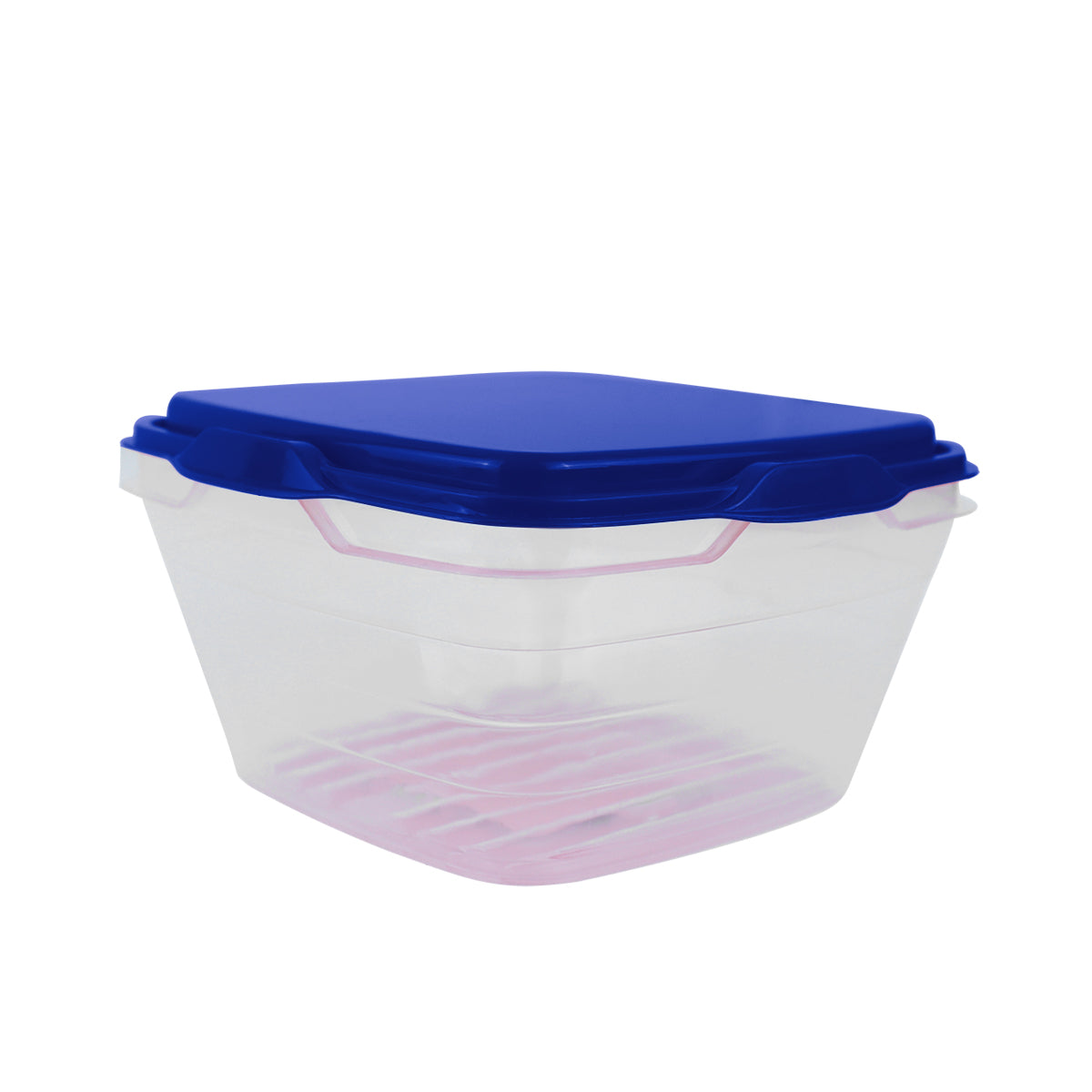 Contenedor Transparente, Tapa Color Azul, 500 ml