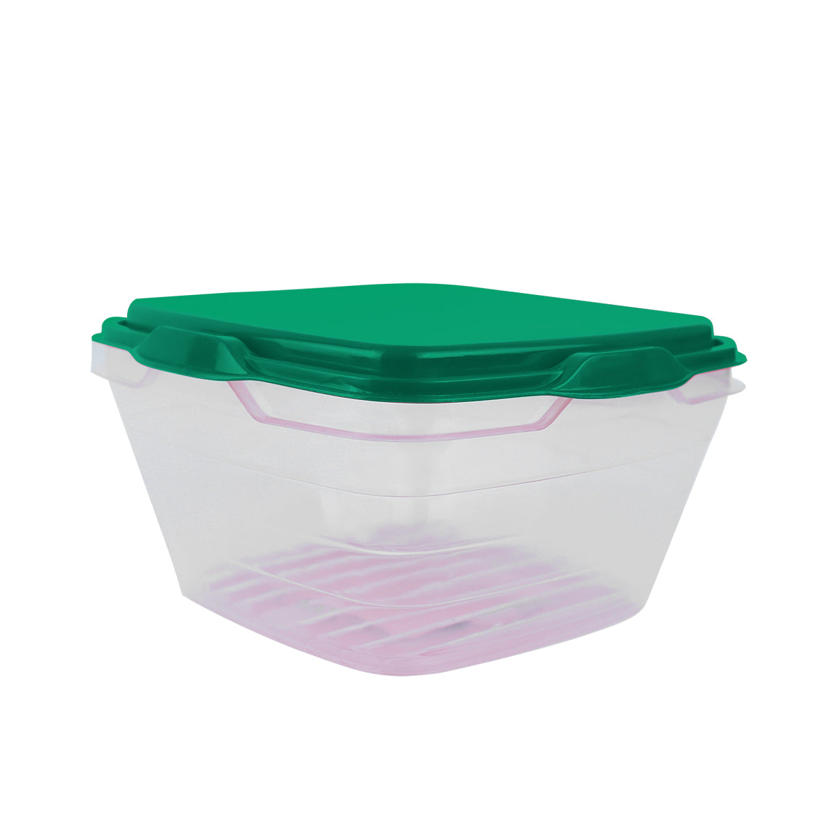 Contenedor Transparente, Tapa Color Verde, 500 ml