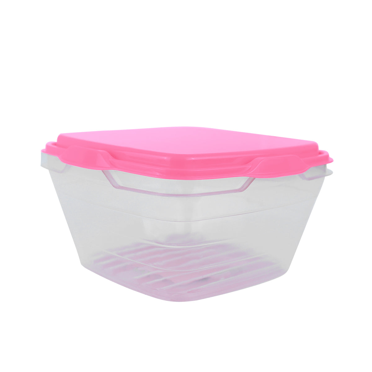 Contenedor Transparente, Tapa Color Rosa, 500 ml