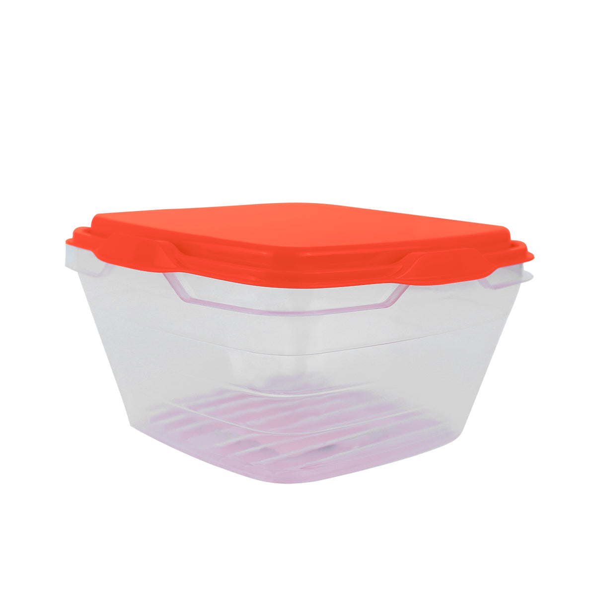 Contenedor Transparente, Tapa Color Naranja, 500 ml