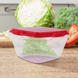 Contenedor Transparente, Tapa Color Rojo, 500 ml