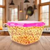 Contenedor Transparente, Tapa Color Rosa, 1 L