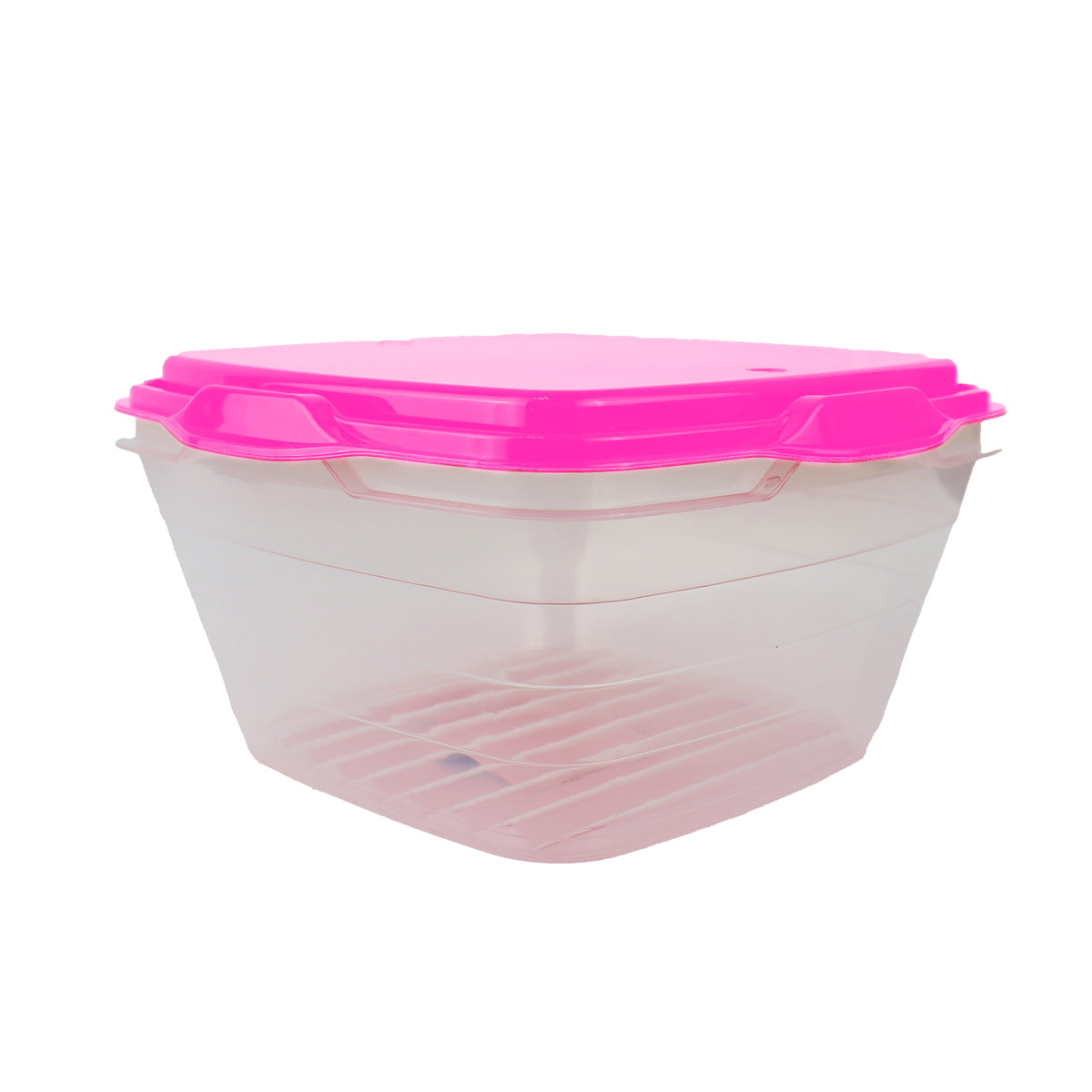 Contenedor Transparente, Tapa Color Rosa, 1 L