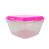 Contenedor Transparente, Tapa Color Rosa, 1 L