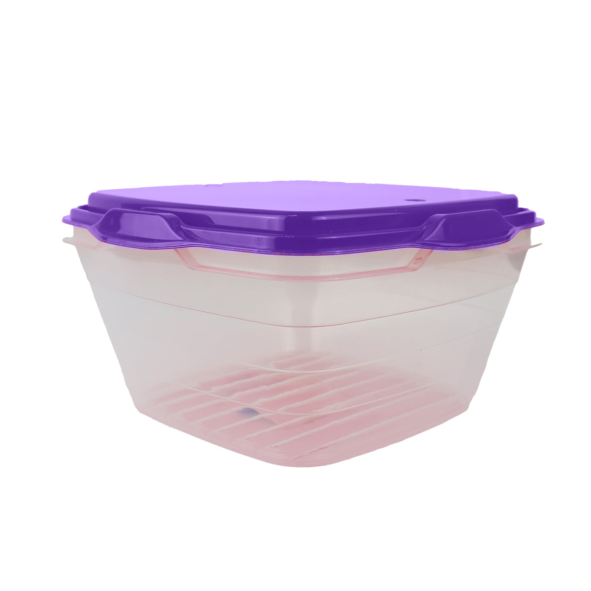 Contenedor Transparente, Tapa Color Morado, 1 L