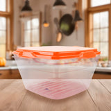 Contenedor Transparente, Tapa Color Naranja, 1 L