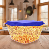 Contenedor Transparente, Tapa Color Azul, 1 L