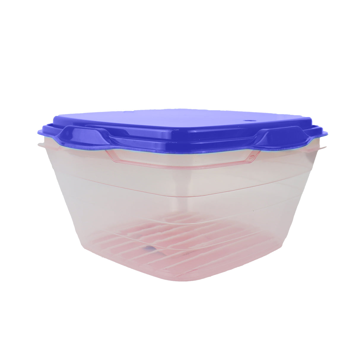 Contenedor Transparente, Tapa Color Azul, 1 L