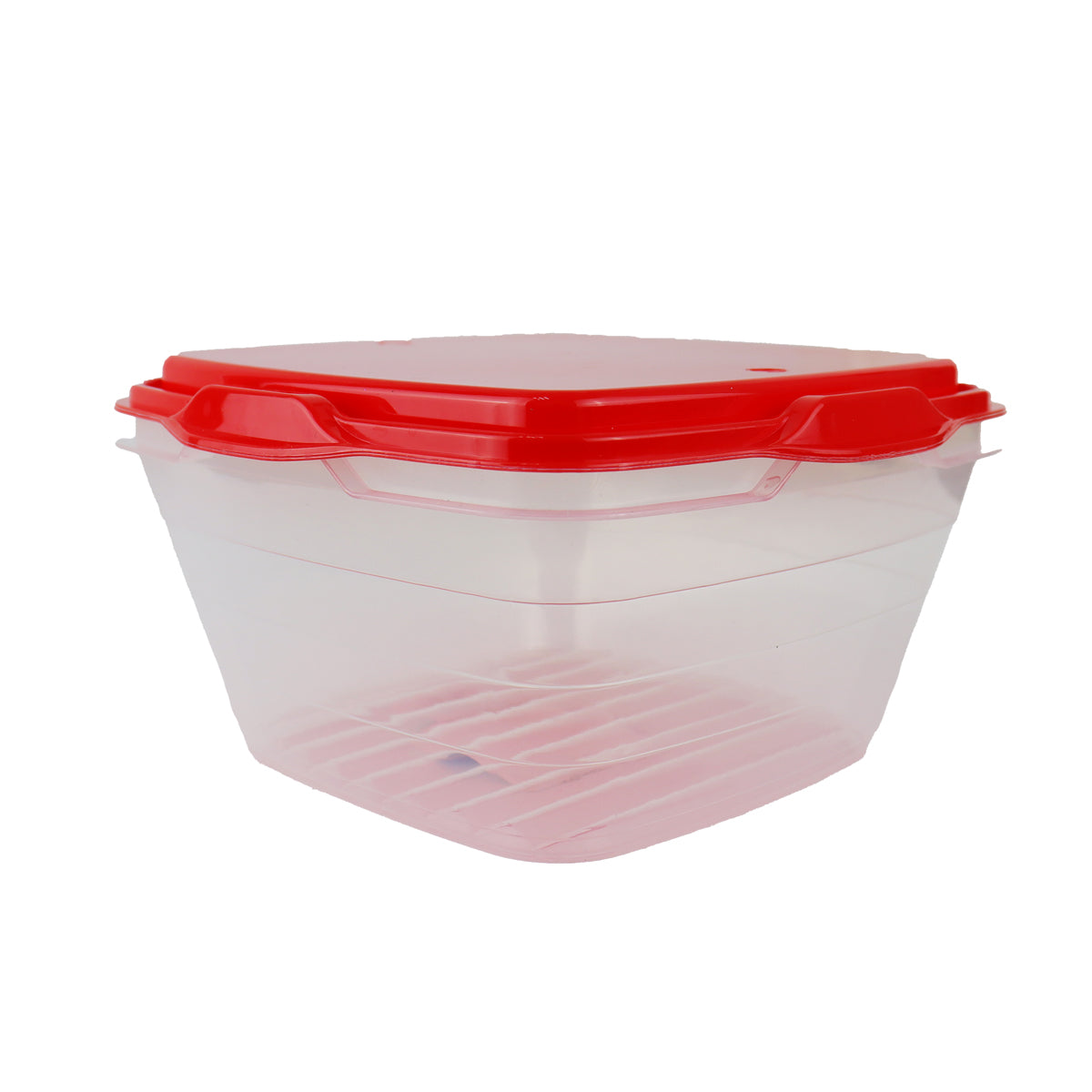 Contenedor Transparente, Tapa Color Rojo, 1 L