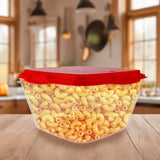 Contenedor Transparente, Tapa Color Rojo, 1 L