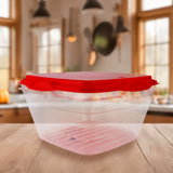 Contenedor Transparente, Tapa Color Rojo, 1 L