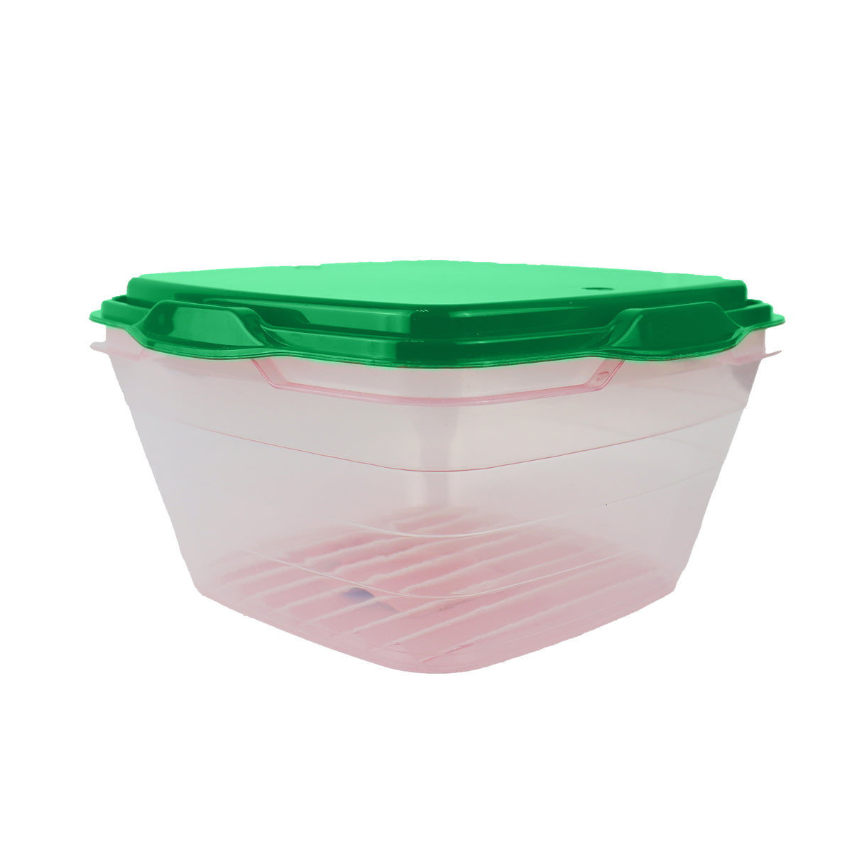 Contenedor Transparente, Tapa Color Verde, 1 L