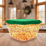 Contenedor Transparente, Tapa Color Verde, 1 L