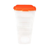 Contenedor Transparente, Tapa Color Naranja, 1.2 L