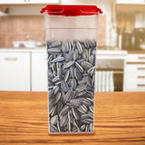 Contenedor Transparente, Tapa Color Rojo, 1.2 L