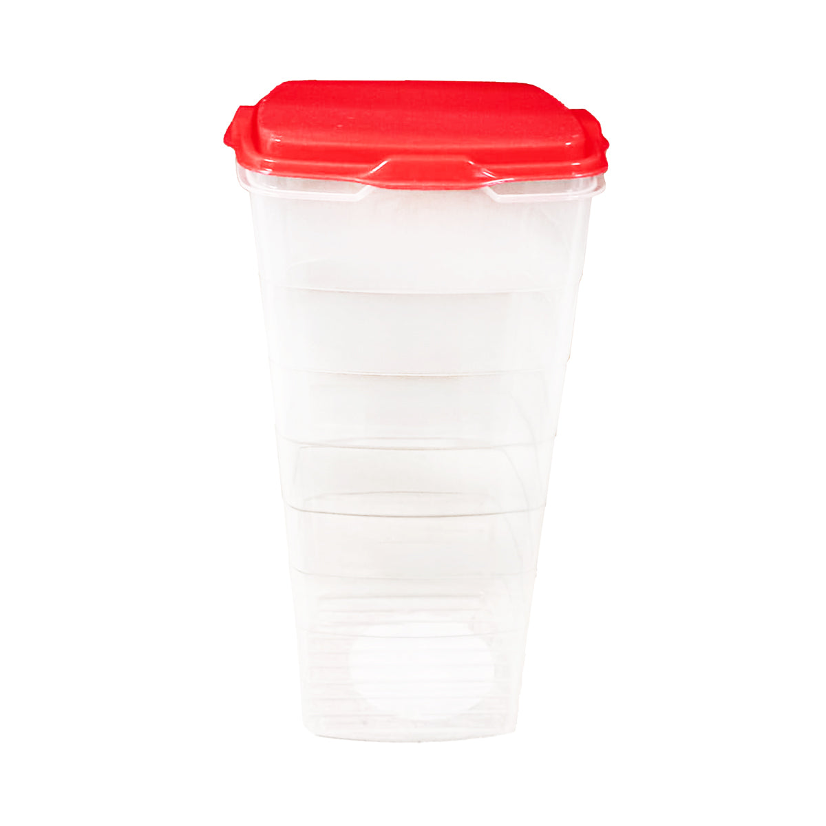 Contenedor Transparente, Tapa Color Rojo, 1.2 L