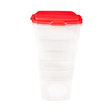 Contenedor Transparente, Tapa Color Rojo, 1.2 L