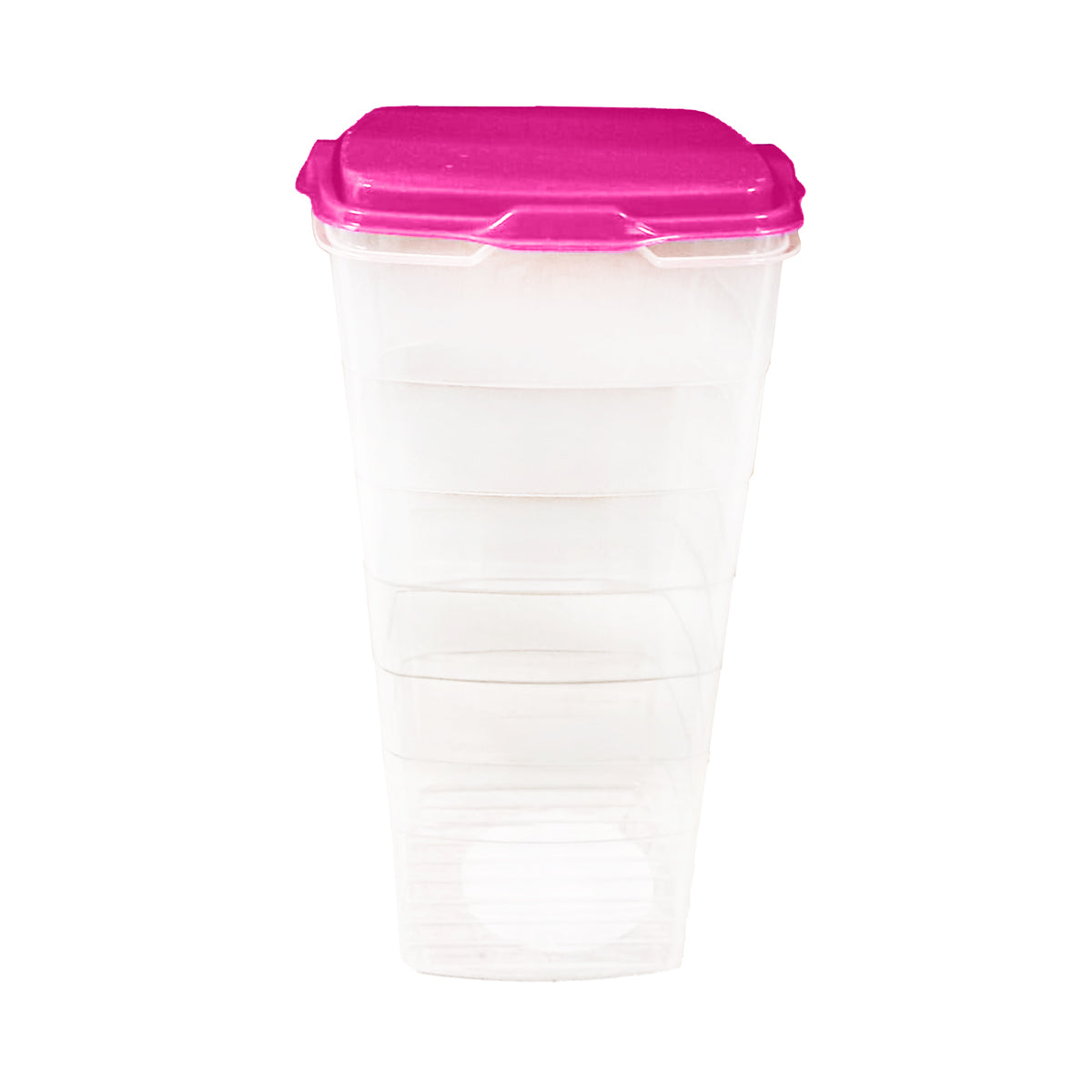 Contenedor Transparente, Tapa Color Rosa, 1.2 L