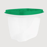 Contenedor Transparente, Tapa Texturizada Color Verde, 500 ml