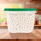 Contenedor Transparente, Tapa Texturizada Color Verde, 500 ml