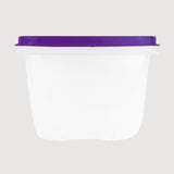 Contenedor Transparente, Tapa Texturizada Color Morada, 500 ml