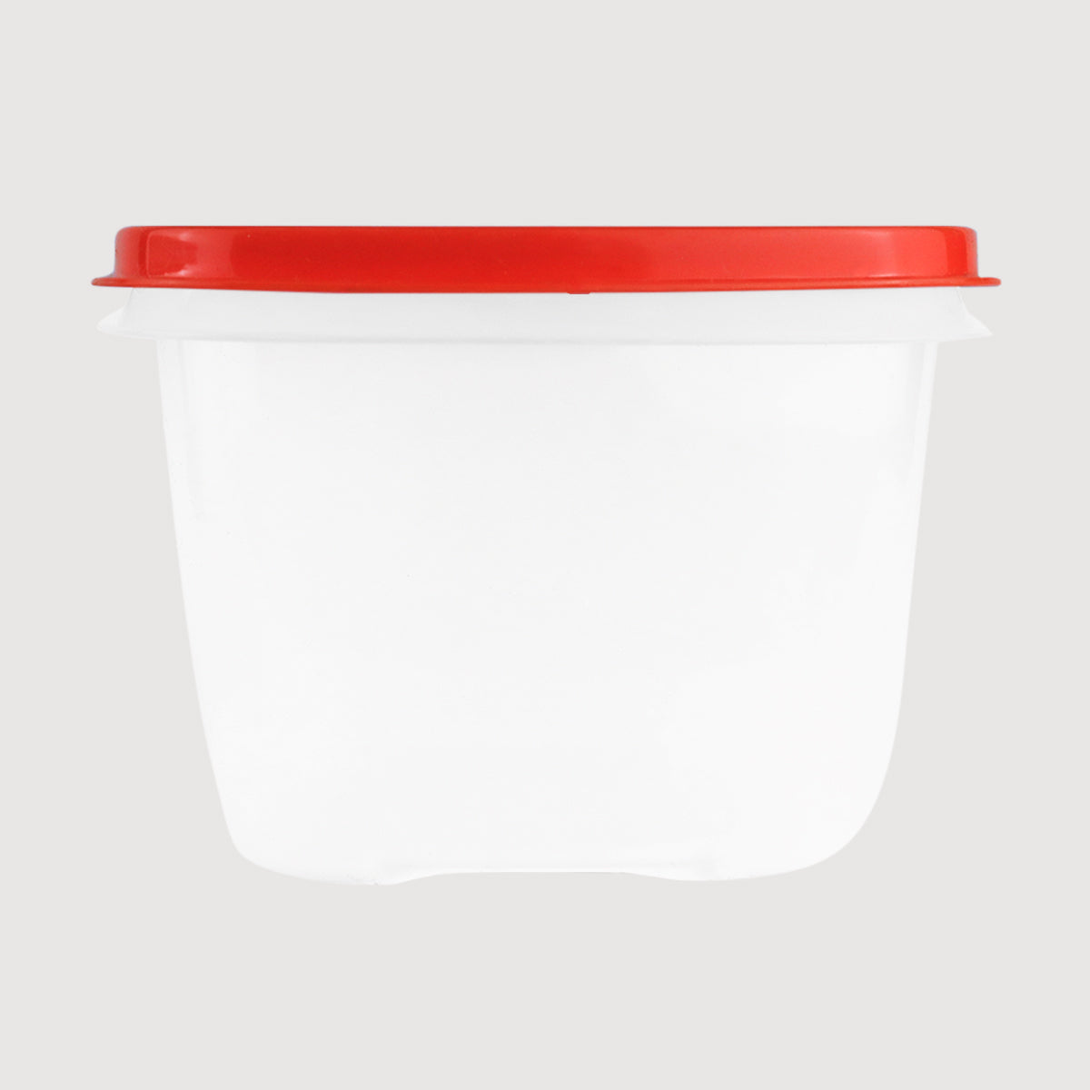 Contenedor Transparente, Tapa Texturizada Color Rojo, 500 ml