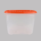 Contenedor Transparente, Tapa Texturizada Color Naranja, 1.2 L