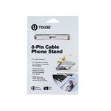 Soporte para Teléfono con Cable de 8 Pines, Color Blanco