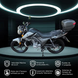 Motocicleta Kiwo Kw150 MY 2025 color Negro con Gris