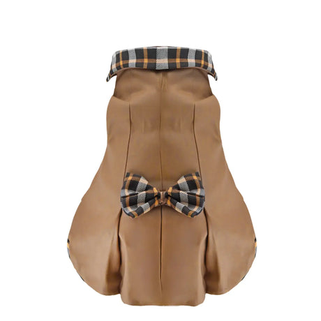 Vestido Invernal para Mascota, Color Café, Moño