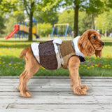 Vestido Invernal para Mascota, Diseño Cuadros, Color Blanco y Café