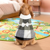 Vestido Invernal para Mascota, Diseño Cuadros, Color Negro