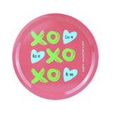 Caja Circular con Galletas "XOXO", color Rosa 300 gr.