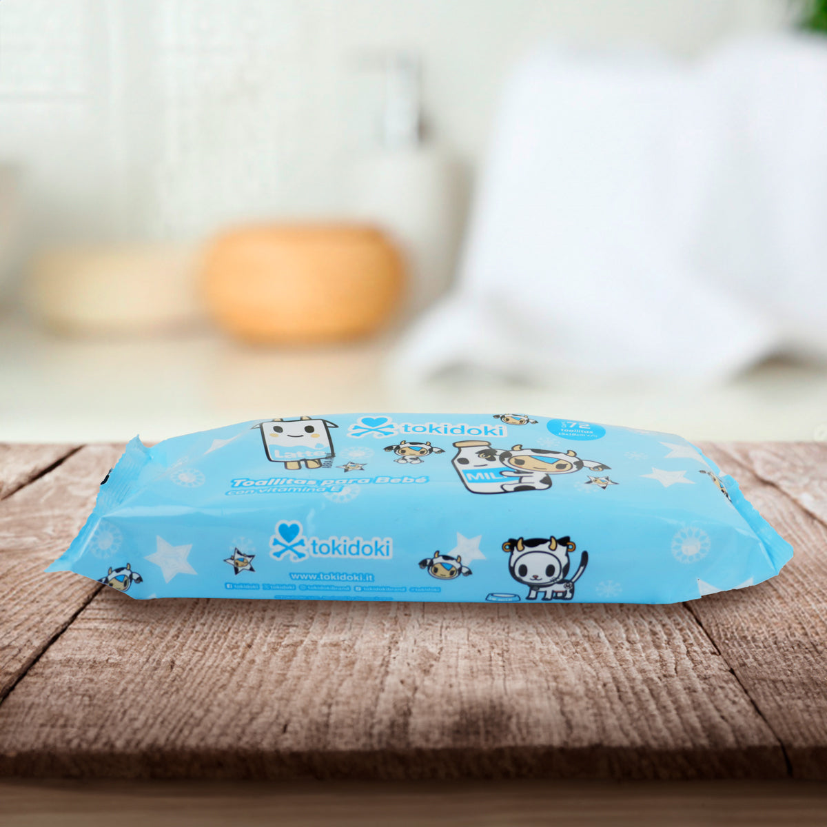 Toallitas Húmedas para Bebé con Vitamina E, Tokidoki, 72 pzas