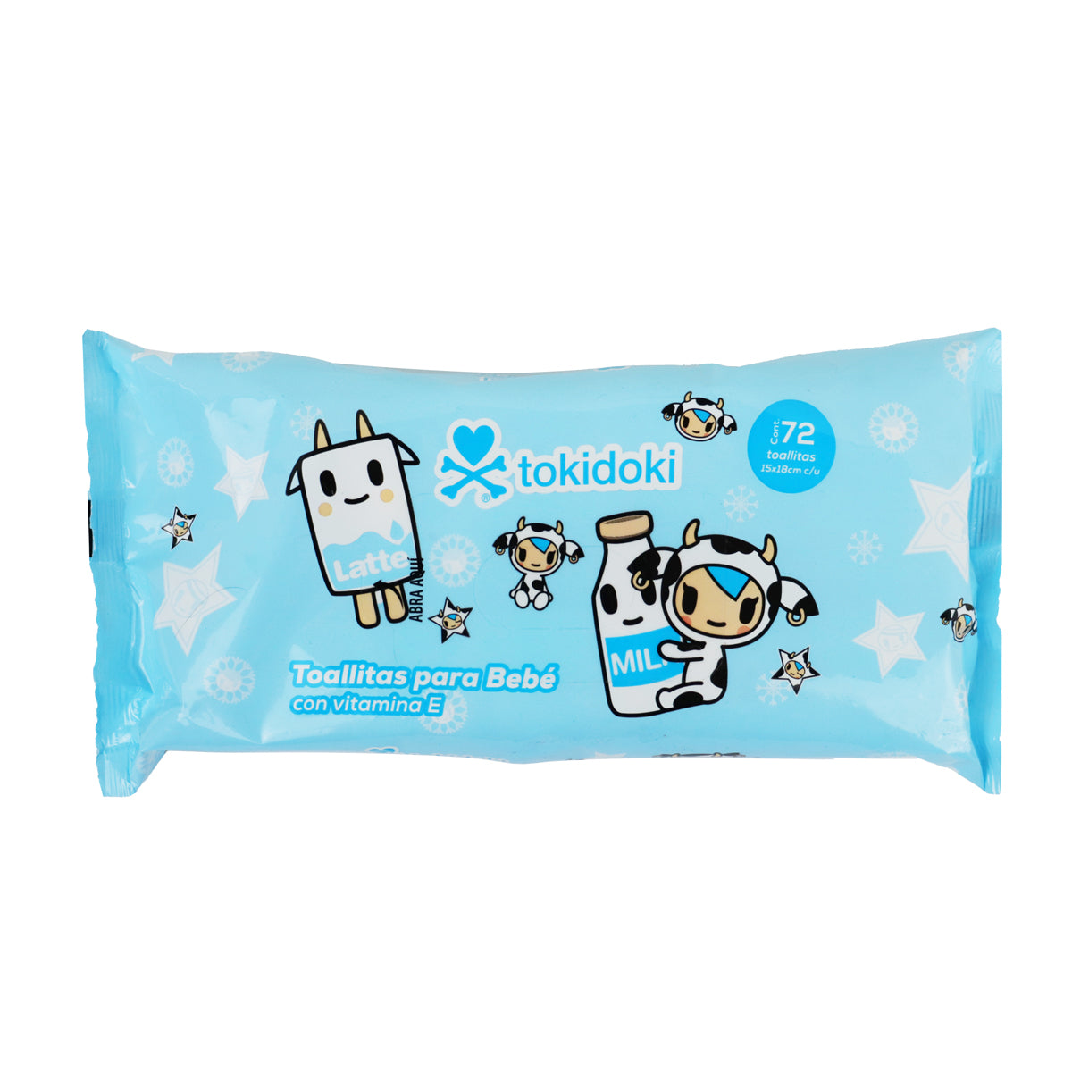 Toallitas Húmedas para Bebé con Vitamina E, Tokidoki, 72 pzas