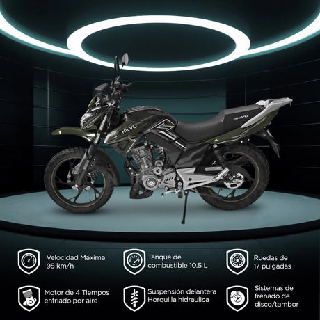 Motocicleta Kiwo Kaze 200 2025, Color Verde