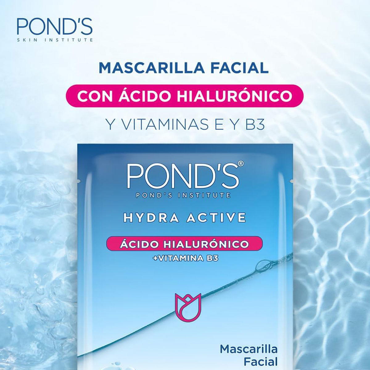 Mascarilla Hidratante Pond's Ácido Hialurónico + Vitamina B3