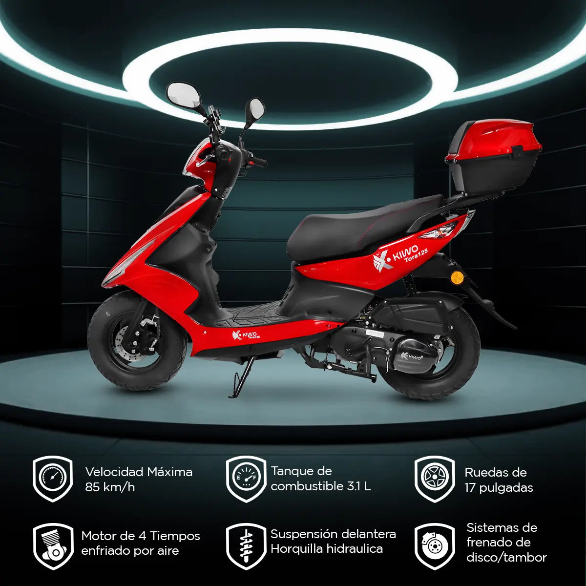 Motocicleta Kiwo Tora 125 2025 color Rojo (Reacondicionado)