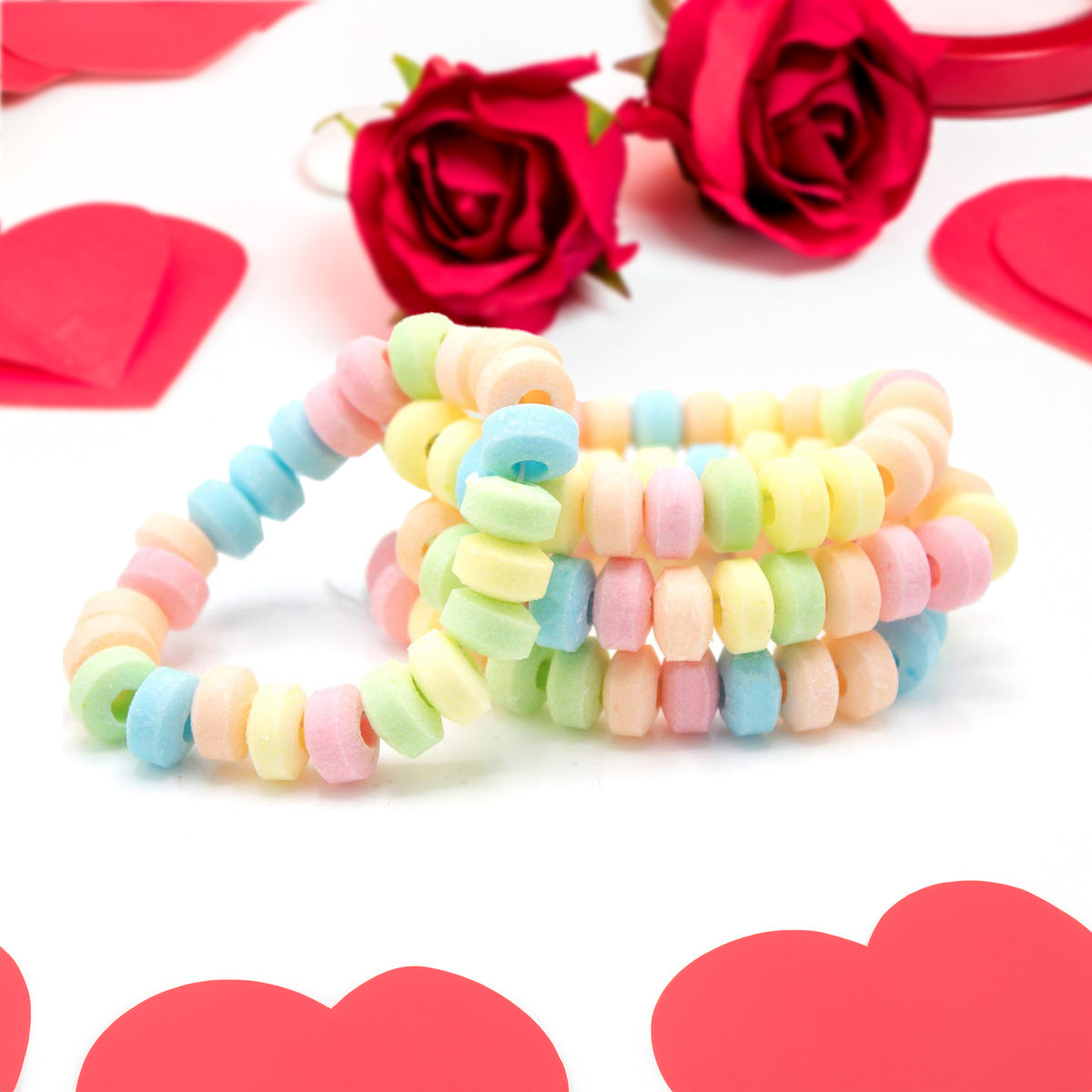 Pulseras de Dulces en Forma de Corazón, Amos 60 gr.