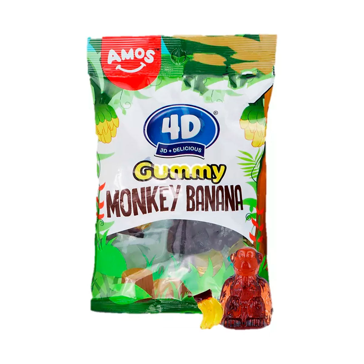 Gummy Caramelo Suave Monkey Banana, Amos 88gr